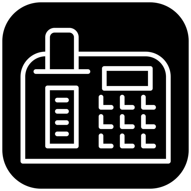 Ilustración del icono vectorial del registro de efectivo del conjunto de iconos de la farmacia