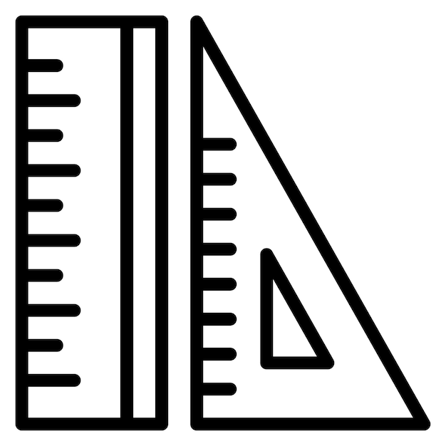 Ilustración del icono vectorial de la regla del conjunto de iconos de costura