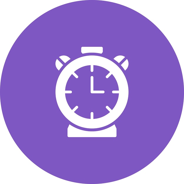 Ilustración del icono vectorial del reloj de alarma del conjunto de iconos de artículos para el hogar