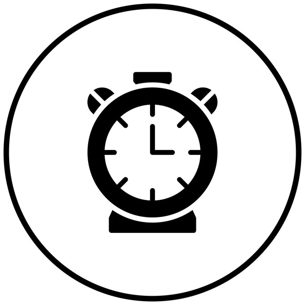 Ilustración del icono vectorial del reloj de alarma del conjunto de iconos de artículos para el hogar
