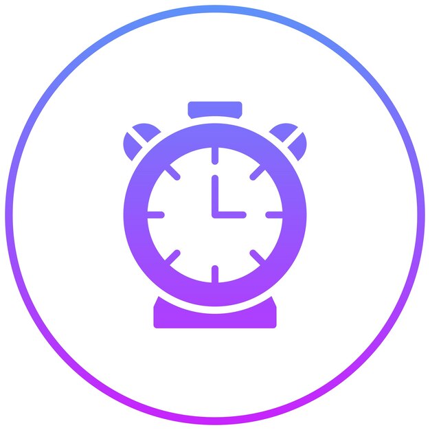 Ilustración del icono vectorial del reloj de alarma del conjunto de iconos de artículos para el hogar