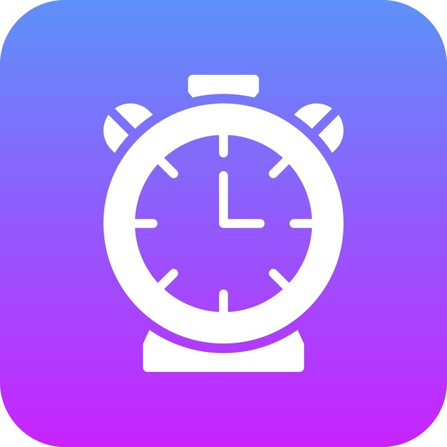 Ilustración del icono vectorial del reloj de alarma del conjunto de iconos de artículos para el hogar