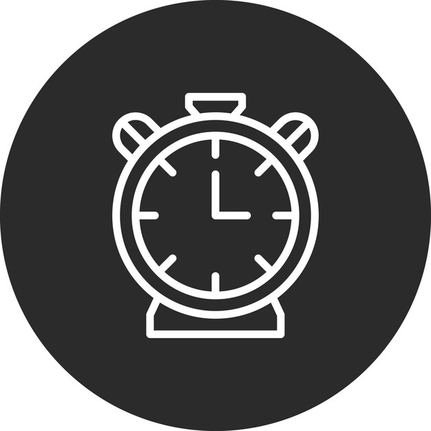 Ilustración del icono vectorial del reloj de alarma del conjunto de iconos de artículos para el hogar