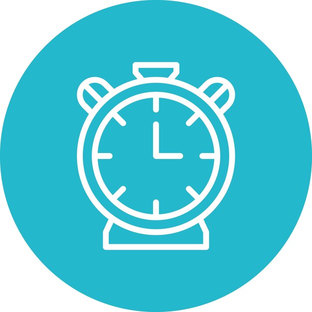 Ilustración del icono vectorial del reloj de alarma del conjunto de iconos de artículos para el hogar