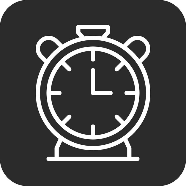 Ilustración del icono vectorial del reloj de alarma del conjunto de iconos de papelería de la oficina