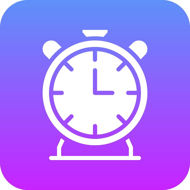 Ilustración del icono vectorial del reloj de alarma del conjunto de iconos de papelería de la oficina