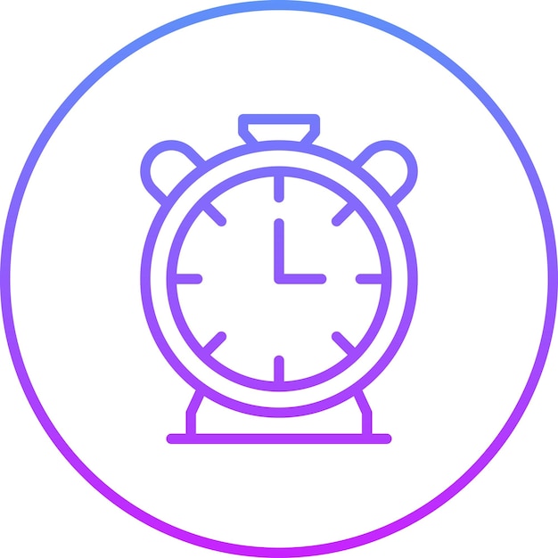 Ilustración del icono vectorial del reloj de alarma del conjunto de iconos de papelería de la oficina