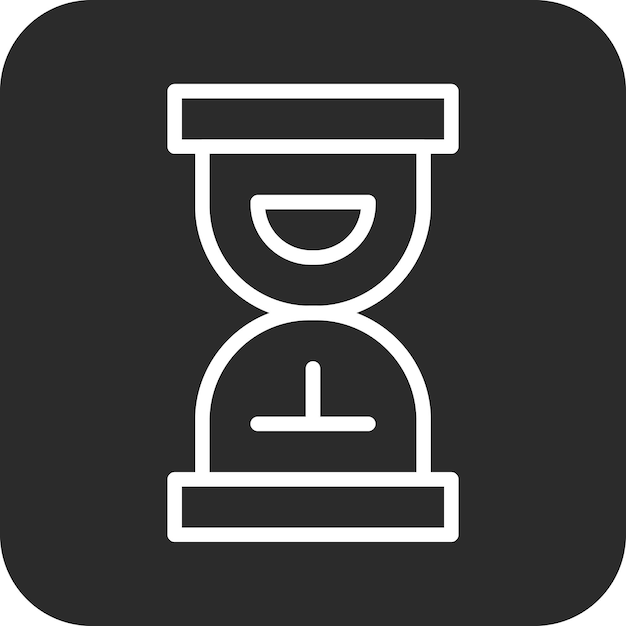 Ilustración del icono vectorial de reloj de arena del conjunto de iconos del Año Nuevo