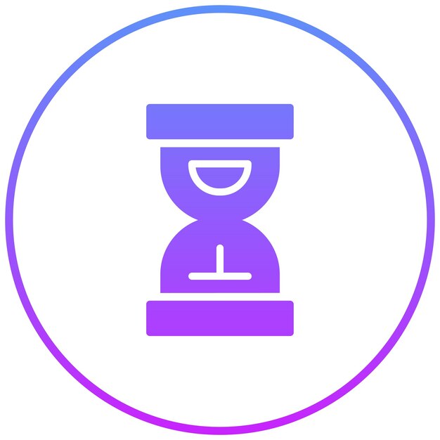 Ilustración del icono vectorial de reloj de arena del conjunto de iconos del Año Nuevo