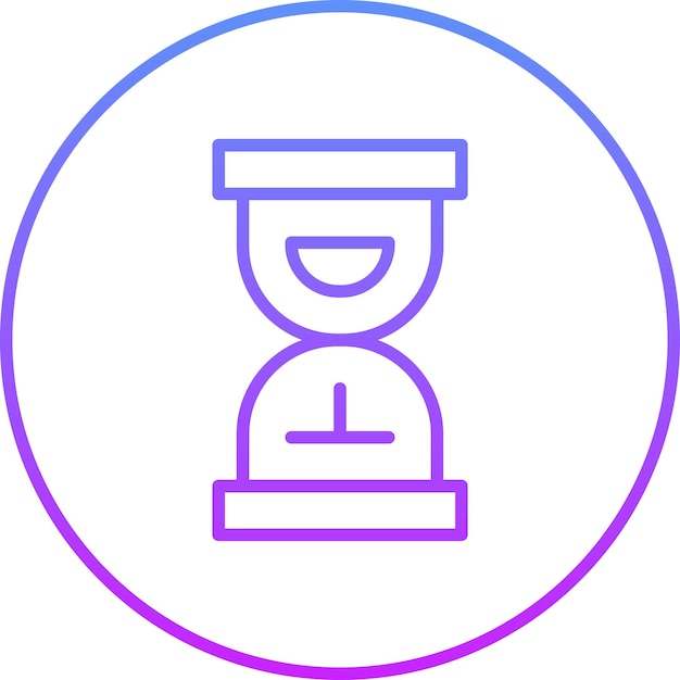 Ilustración del icono vectorial de reloj de arena del conjunto de iconos del Año Nuevo