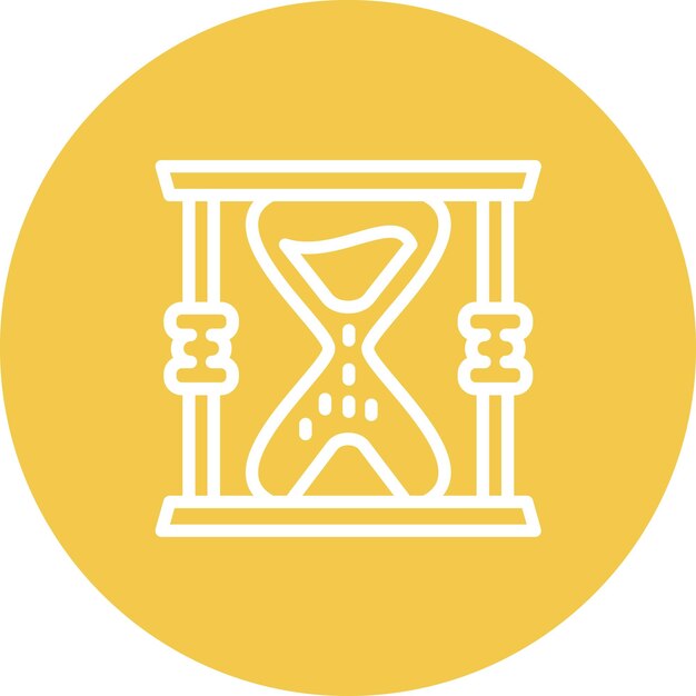 Ilustración del icono vectorial de reloj de arena del conjunto de iconos de hora y fecha