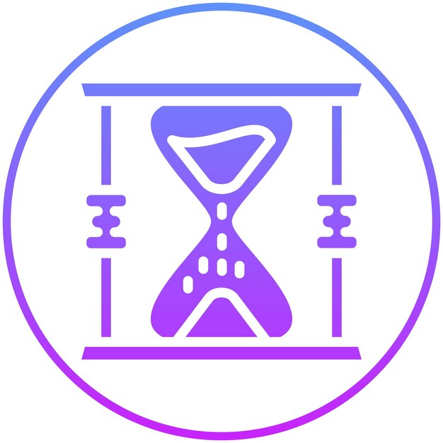 Ilustración del icono vectorial de reloj de arena del conjunto de iconos de hora y fecha