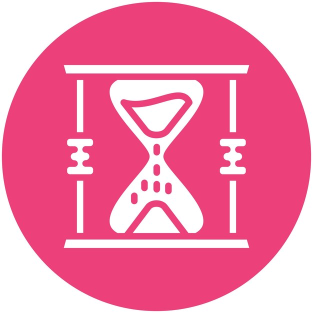 Ilustración del icono vectorial de reloj de arena del conjunto de iconos de hora y fecha