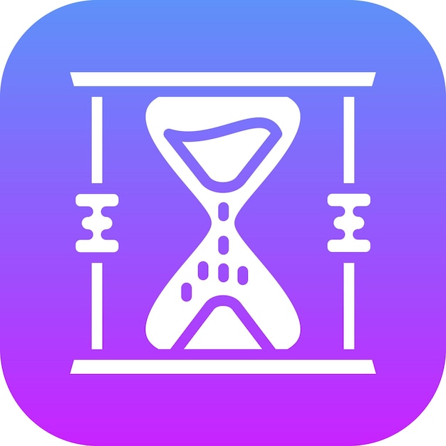 Ilustración del icono vectorial de reloj de arena del conjunto de iconos de hora y fecha