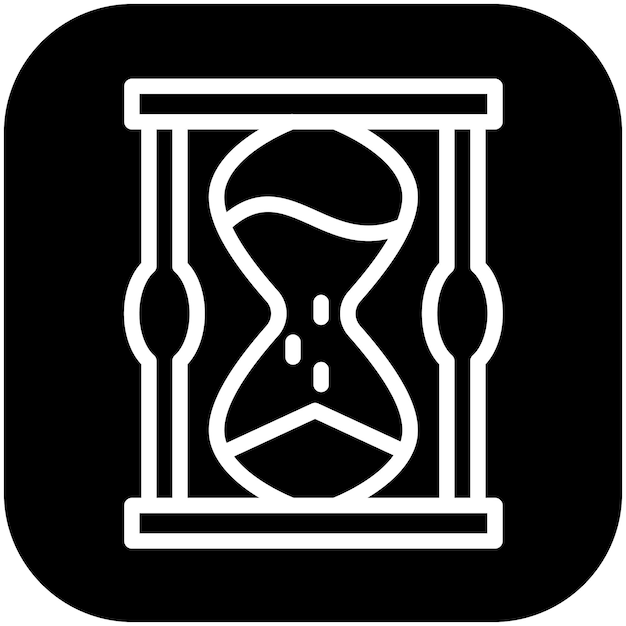 Ilustración del icono vectorial de reloj de arena del conjunto de iconos de logros