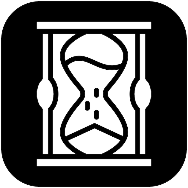 Ilustración del icono vectorial de reloj de arena del conjunto de iconos de logros