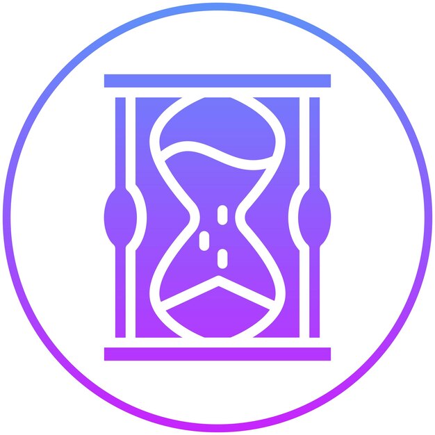 Ilustración del icono vectorial de reloj de arena del conjunto de iconos de logros