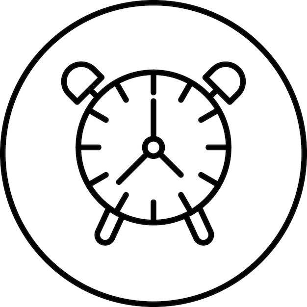 Ilustración del icono vectorial del reloj del conjunto de iconos interiores