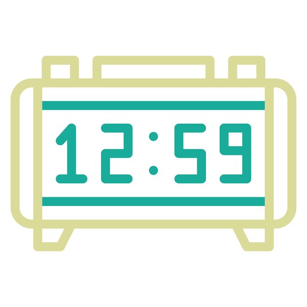 Ilustración del icono vectorial del reloj digital del conjunto de iconos de artículos para el hogar