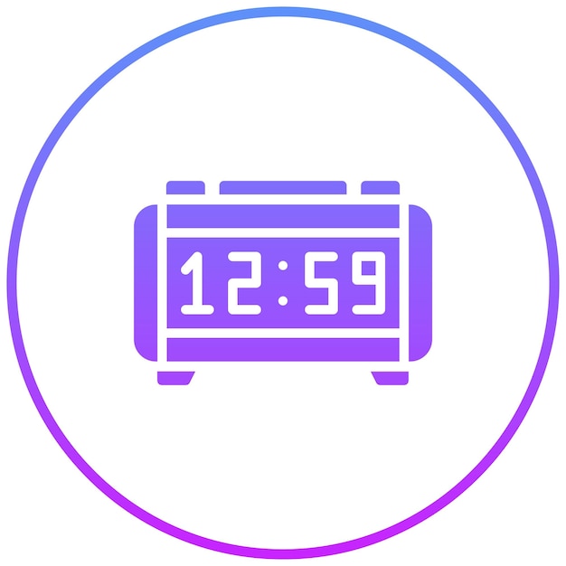 Ilustración del icono vectorial del reloj digital del conjunto de iconos de artículos para el hogar