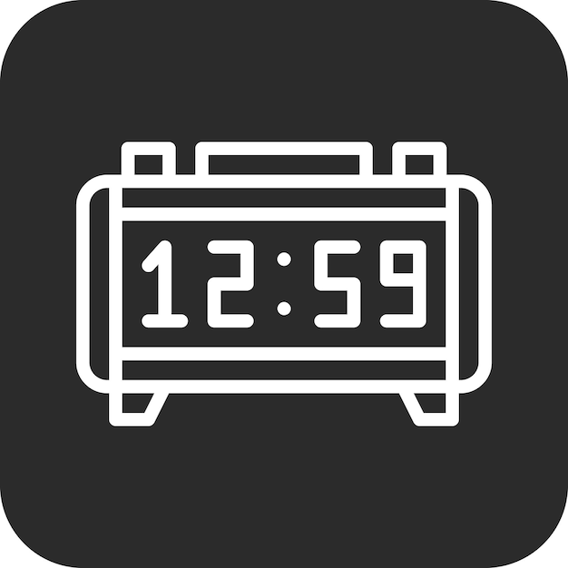 Ilustración del icono vectorial del reloj digital del conjunto de iconos de artículos para el hogar