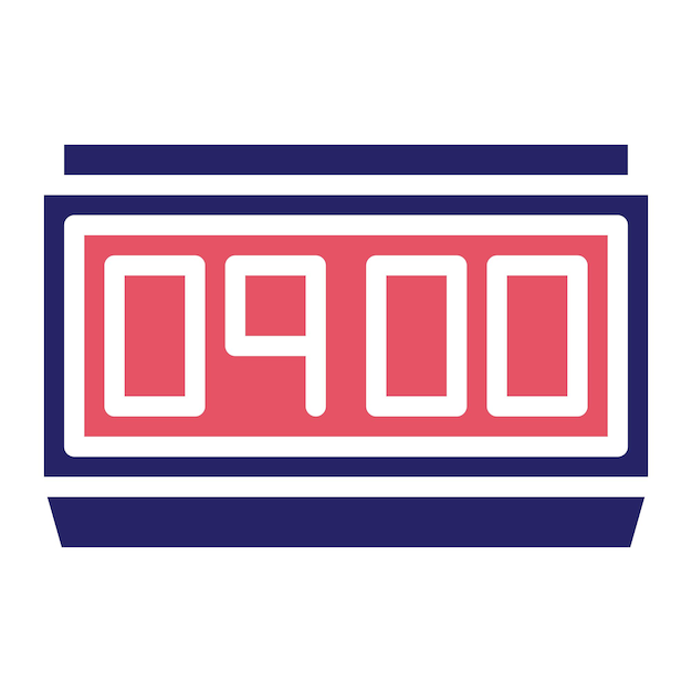 Ilustración del icono vectorial del reloj digital del conjunto de iconos del hogar inteligente