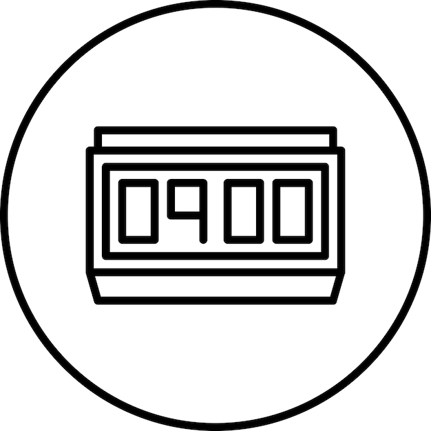 Ilustración del icono vectorial del reloj digital del conjunto de iconos del hogar inteligente