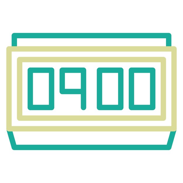 Ilustración del icono vectorial del reloj digital del conjunto de iconos del hogar inteligente