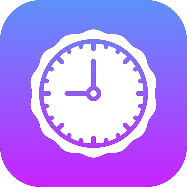 Ilustración del icono vectorial del reloj de pared del conjunto de iconos de hora y fecha