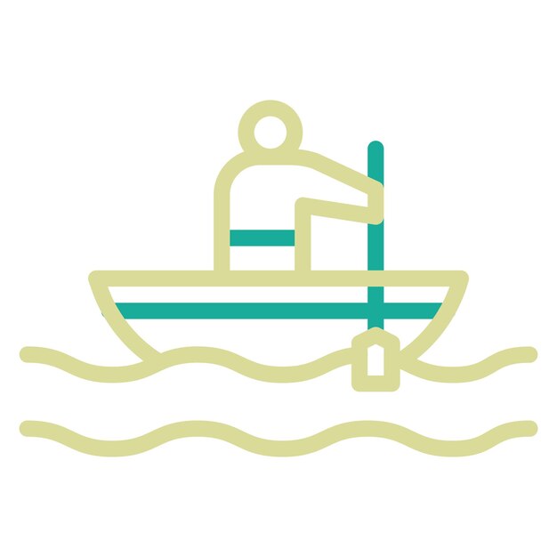 Ilustración del icono vectorial de remo del conjunto de iconos deportivos