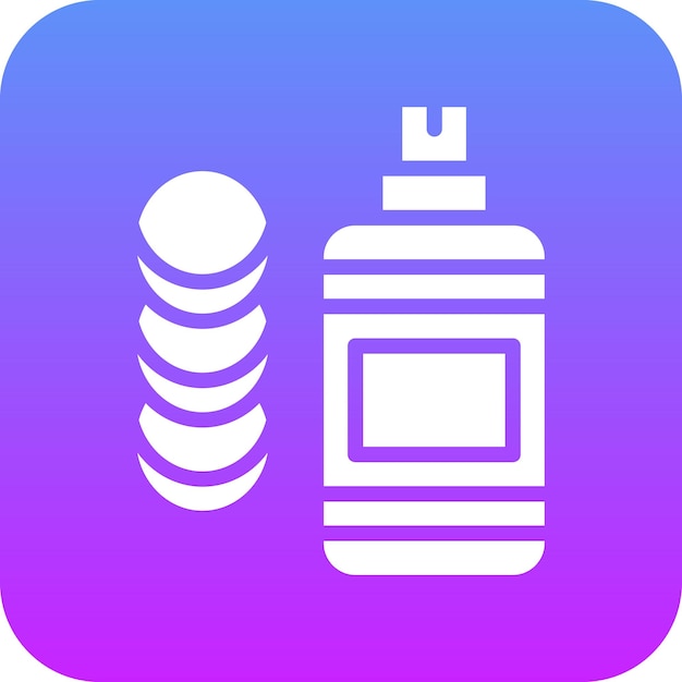 Ilustración del icono vectorial del removedor de maquillaje del conjunto de iconos de cosméticos