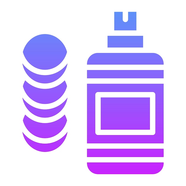 Ilustración del icono vectorial del removedor de maquillaje del conjunto de iconos de cosméticos