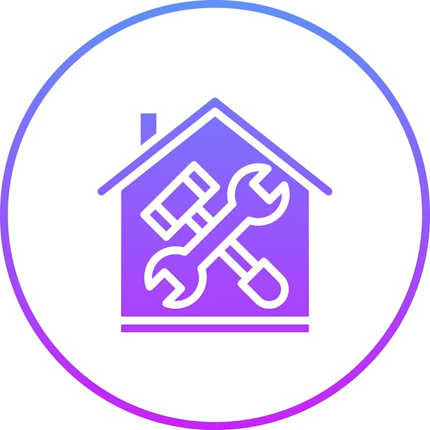 Ilustración del icono vectorial de renovación de la casa del conjunto de iconos de bienes raíces