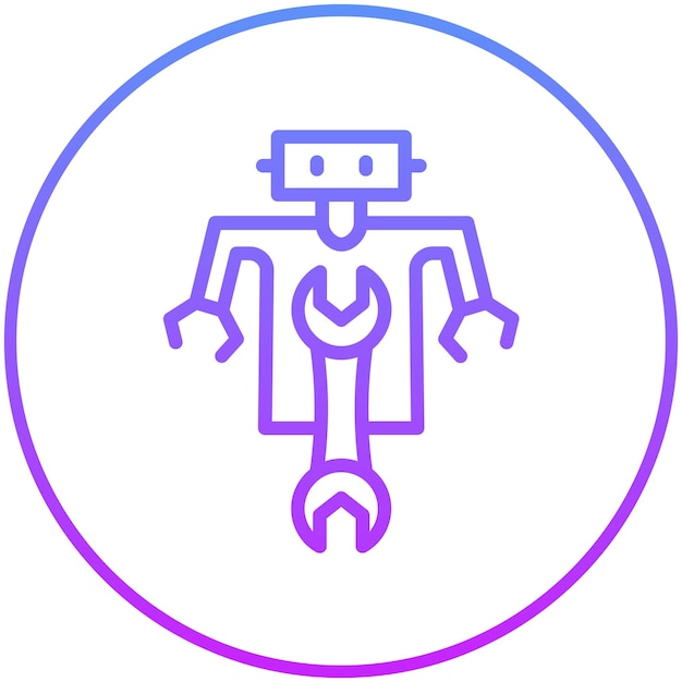 Ilustración del icono vectorial de reparación del conjunto de iconos de robótica