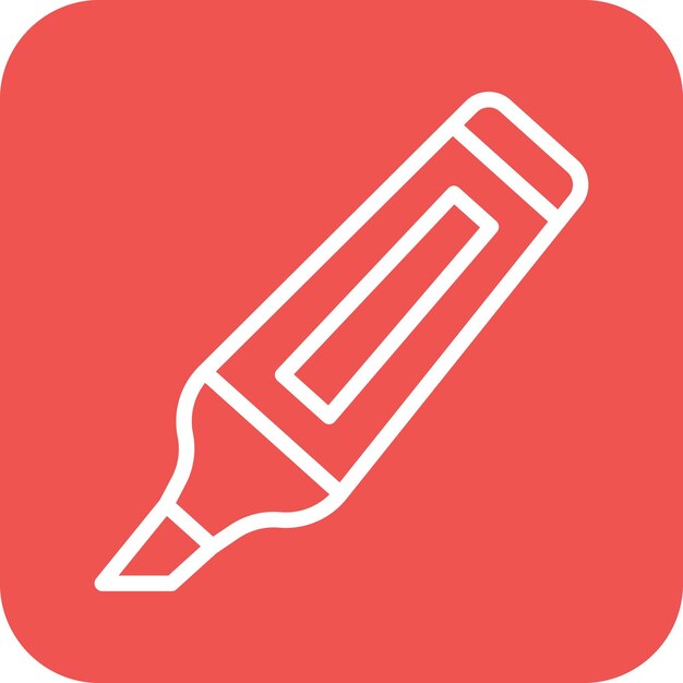Ilustración del icono vectorial de resaltador del conjunto de iconos de papelería de Office