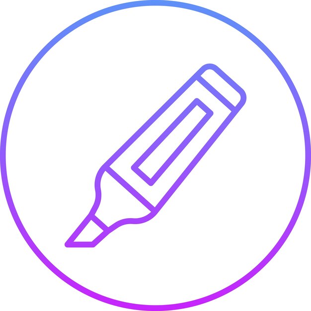 Ilustración del icono vectorial de resaltador del conjunto de iconos de papelería de Office