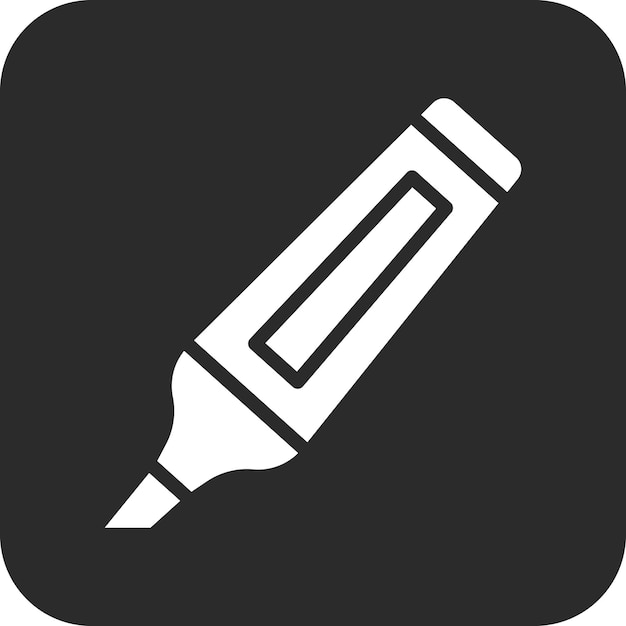 Ilustración del icono vectorial de resaltador del conjunto de iconos de papelería de Office