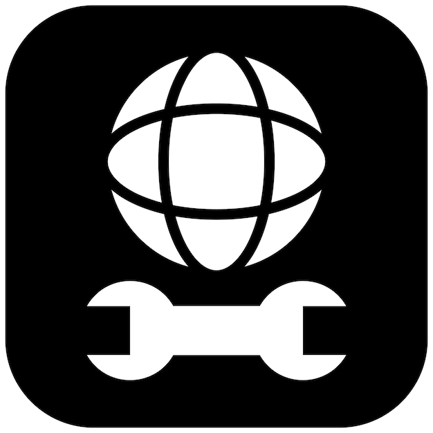 Ilustración del icono vectorial de resolución de problemas de red del conjunto de iconos de red