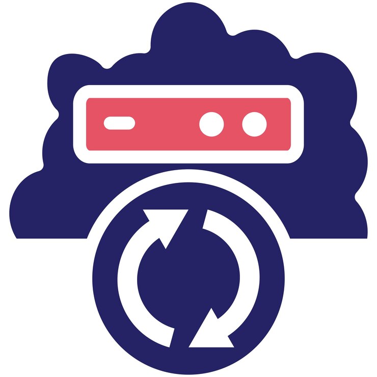 Vector ilustración del icono vectorial de respaldo en la nube del conjunto de iconos de computación en la nube