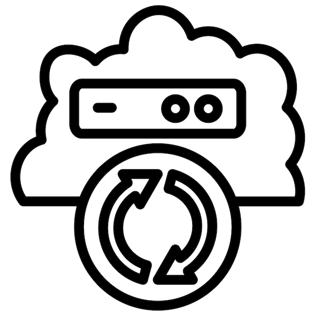 Ilustración del icono vectorial de respaldo en la nube del conjunto de iconos de computación en la nube