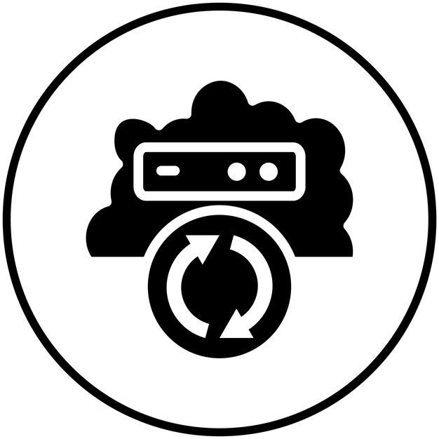 Ilustración del icono vectorial de respaldo en la nube del conjunto de iconos de computación en la nube