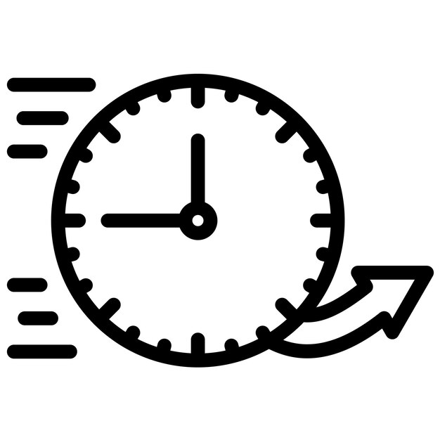 Ilustración del icono vectorial de respuesta rápida del conjunto de iconos de hora y fecha