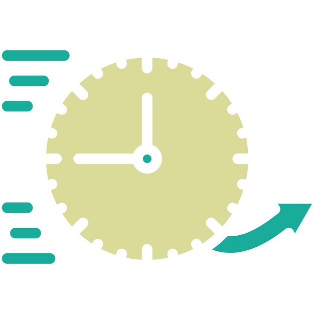 Ilustración del icono vectorial de respuesta rápida del conjunto de iconos de hora y fecha