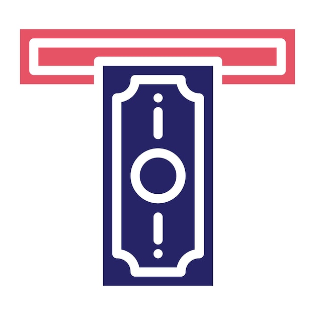 Ilustración del icono vectorial de retiro de efectivo del conjunto de iconos de banca y finanzas