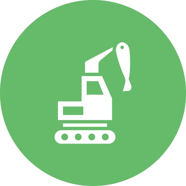 Ilustración del icono vectorial de la retroexcavadora del conjunto de iconos de herramientas de construcción