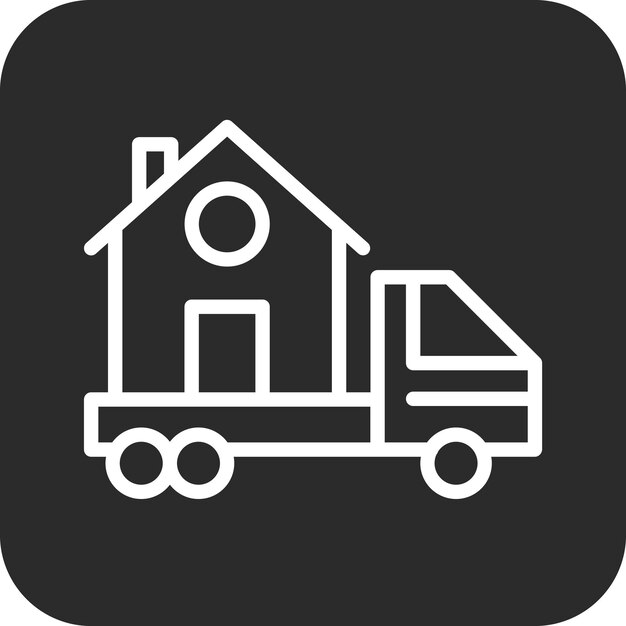 Ilustración del icono vectorial de reubicación de la casa del conjunto de iconos de bienes raíces