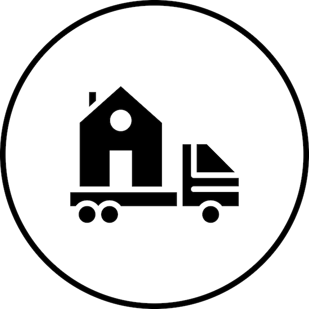 Ilustración del icono vectorial de reubicación de la casa del conjunto de iconos de bienes raíces