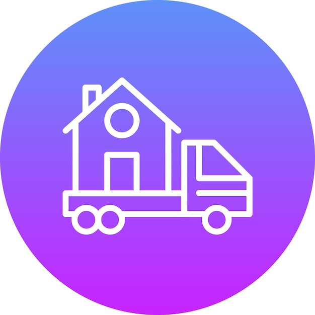 Ilustración del icono vectorial de reubicación de la casa del conjunto de iconos de bienes raíces