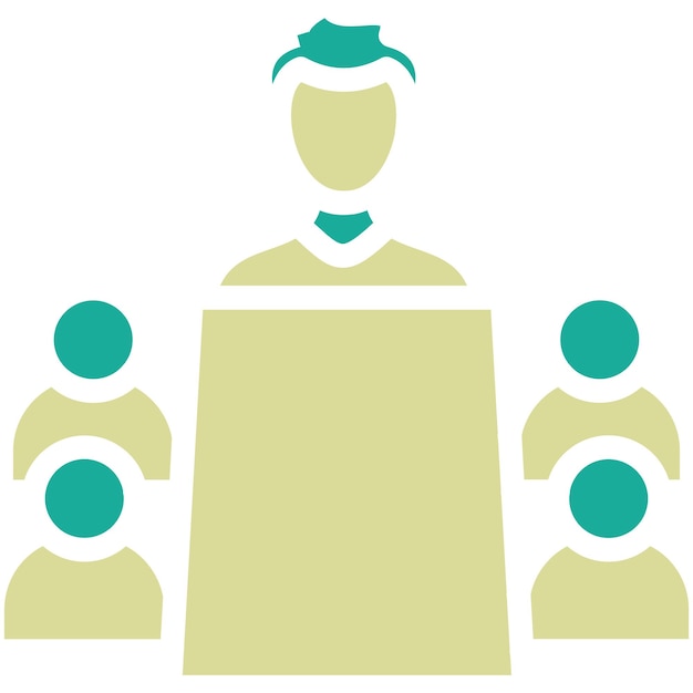 Ilustración del icono vectorial de la reunión del conjunto de iconos de negocios y oficina