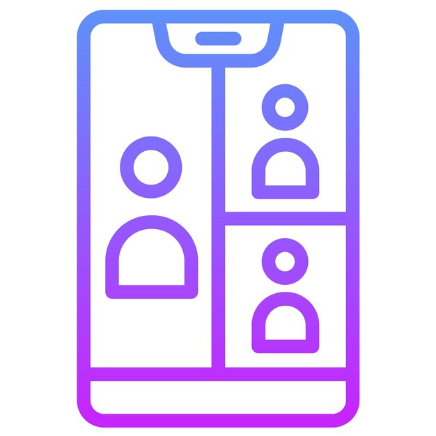 Ilustración del icono vectorial de la reunión en línea del conjunto de iconos de comunicaciones